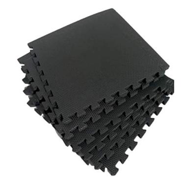 Imagem de Kit 4 Tatames Tapetes EVA Borda 50cm X 50cm X 1cm Preto Equipacasa