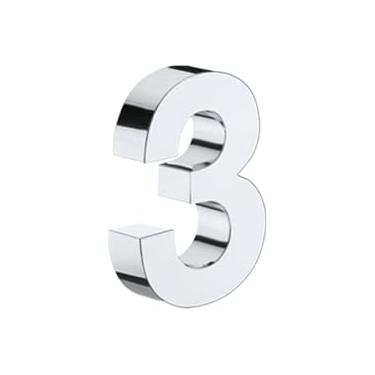 Imagem de Algarismo Número 3 p/Porta Cromado Italy Line C3165 3 CR