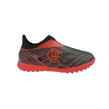 Imagem de Chuteira Flamengo Oxn Avanti 3 Elastic Neo Society Pro Pvc - Infantil - Preto/Vermelha