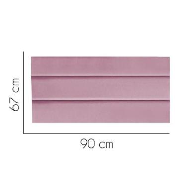 Imagem de Painel Estofada Turim 90 cm Solteiro Quarto para Cama Box Suede Rosa B