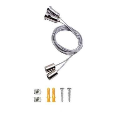Imagem de KIT Cabo de Aço Pendente Perfil Lustre Luminária 2 Metros - Multimarca