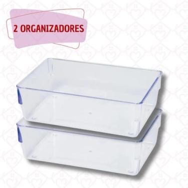 Imagem de 2 Organizador Modular Ideal Escritorio Mesa Quartos Cozinha - PLASTUTT