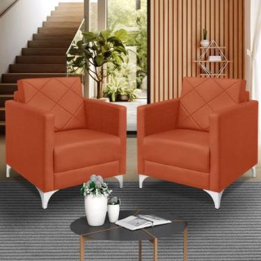 Imagem de kit 2 Poltrona Helena Decorativa Clinica e recepção tecido suede - SEL