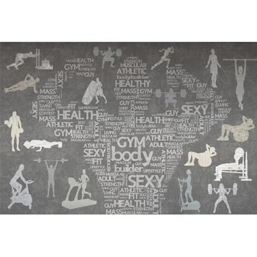 Imagem de Lcythiazole Murais de papel de parede de tamanho personalizado: mural de papel de parede de ginástica, arte de parede motivacional para academia, mural de papel de parede grande 3D, mural de treino
