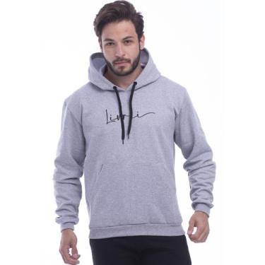 Imagem de Blusa de Moletom Masculina Personalizada Livrii Flanelada com Capuz - 