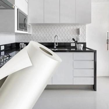 Imagem de Papel Adesivo Contact Branco Fosco Opaco 45 Cm X 10 Mts - Plastcover