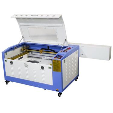 Imagem de Máquina Cnc Router Laser Corte e Gravação 60x40cm 80w Mesa de Elevação com Sensor Fluxo de Água 220v
