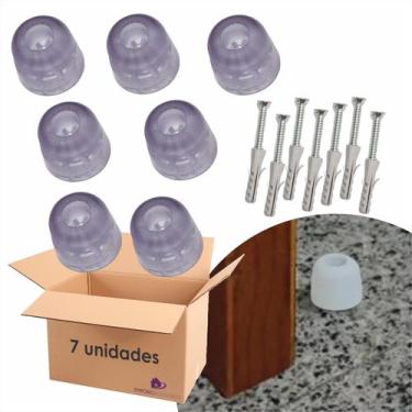 Imagem de Kit 7 un Batedor De Porta Amortecedor Pé De Apoio Pvc - EMPÓRIO ACESSÓ
