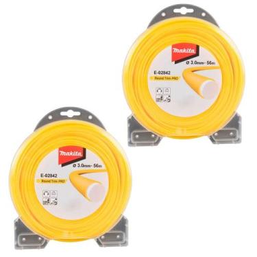 Imagem de Kit Fio Nylon para Cortador de Grama 3,0 mm Redondo E-02842 Rolo 56 m 