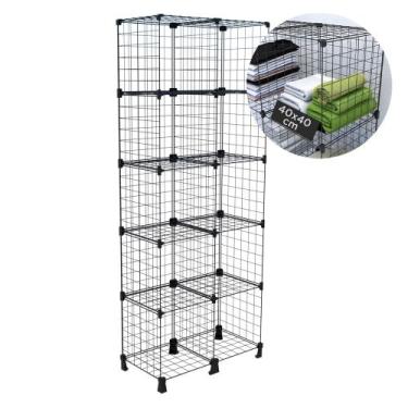 Imagem de Estante Aramada 10 Nichos 40x40cm para Organizar Roupas Livros Sapatos
