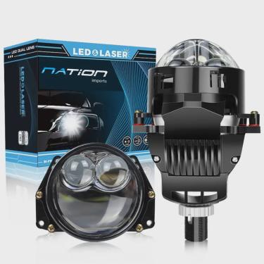 Imagem de Par Farol Projetor Biled Dual Laser 200W 3 Polegadas Eyes 3R