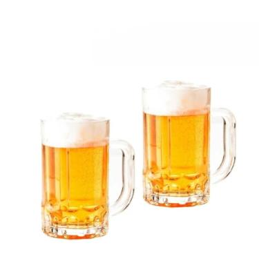 Imagem de Kit 2/4/6 Caneca De Vidro Clássica Para Chopp Copo Cerveja Bar Restaurante Resistente 375ml(6)