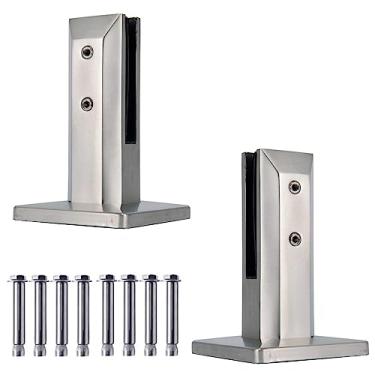 Imagem de AWEN 2 Peças 304 Aço Inoxidável Quadrado Espigões De Vidro Piscina Cerca Espigão Grampo Casa Jardim Escadas Balaustrada Corrimão Varanda Piso