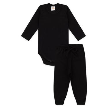 Imagem de Conjunto Canelado Light Longo - Preto - Ame Kids, M