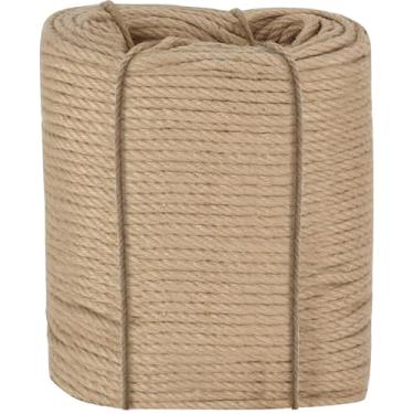 Imagem de XiangGuanQianYing Corda Manila Torcida De 3/8 Pol. X 600 Pés, Cordas Grossas Cânhamo E Juta Natural Para Corrimãos, Docas, Cabo Guerra, Decoração, Artesanato, Paisagismo Náutico, Balanço, Rede
