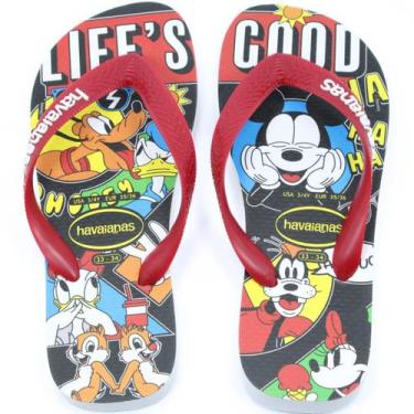 Imagem de Chinelo Havaianas Top Disney Clássico - Branco e Vermelho, 33/34