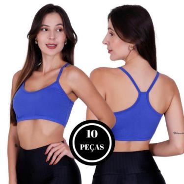 Imagem de Kit 10 Top Academia Alça Fina sem Bojo Nadador Fitness Liso - c8 KIT 1