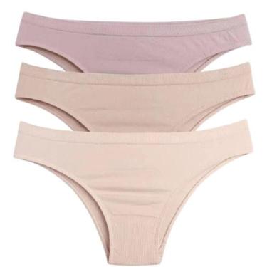 Imagem de Kit C/3 Calcinhas Biquini Trifil Ref.4404, Macadâmia/Mousse/Poesia, GG