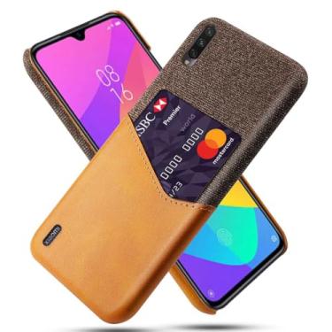 Imagem de Capa para Xiaomi Mi A3,Tela e tampa de couro PU,Antideslizante,360°cobertura completa à prova de choque com 1 slot de cartão atrás,Prevenção de queda-Brown