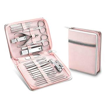 Imagem de Conjunto de cuidados pessoais multifuncional com 26 peças - Kit de unhas e ferramentas de aço inoxidável | Inclui cortadores de pedicure, alicate de cutícula e muito mais, T2 com 26 peças