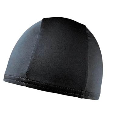 Imagem de Touca de Natação Elástica, Tecido Poliéster e Poliamida, Secagem Rápida, Preto