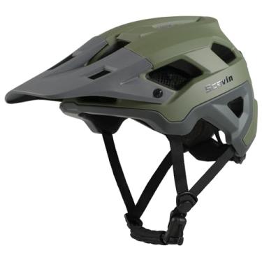 Imagem de Scavin Capacete de bicicleta para adultos, capacete de ciclismo Moutain Road certificado ajustável MTB com viseira removível e interior de espuma EPS, proteção contra impactos para homens e mulheres