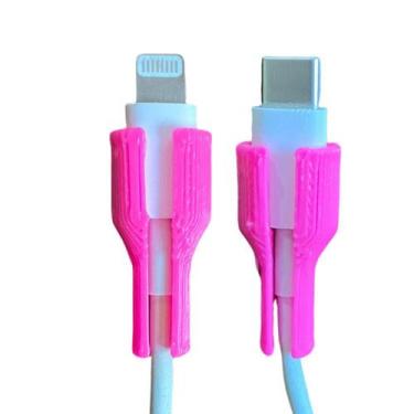 Imagem de Protetor De Cabo Usb-C Para Lightning Iphone 11 12 Rosa - Sem Marca