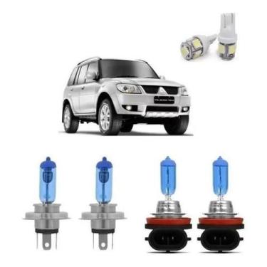 Imagem de Kit Lampada Pajero Tr4 Farol Alto Baixo Milha Super Branca - Techone