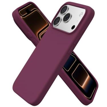 Imagem de ORNARTO Compatível com capa de celular, capa protetora de silicone líquido fino com 3 camadas de borracha macia à prova de choque Pro, capa protetora com forro de microfibra antiarranhões - vermelho