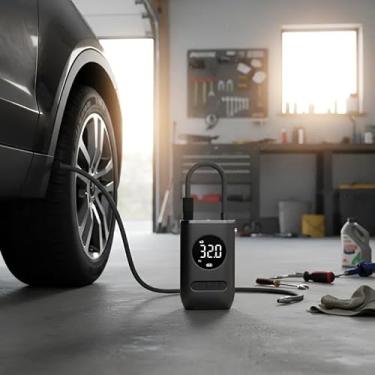 Imagem de Compressor Calibrador de Ar Digital Portátil Recarregável