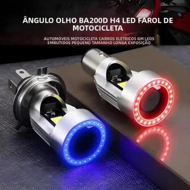 Imagem de Lâmpada De Farol LED Azul Vermelho Angel Eye H4 BA20D DRL Para Motocic