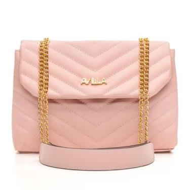 Imagem de Bolsa Feminina Media Alça Corrente Ombro Transversal Bordada - AVILLA,