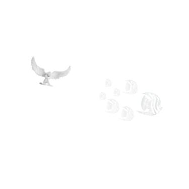 Imagem de Fenteer Estatueta de Anjo em Resina com Enfeite de Asa E Espelho Acrílico, Decalques de Parede de Peixe para Decoração de Escritório, Inauguração de Casa, Est