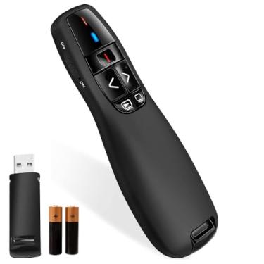 Imagem de Apresentador Passador de Slides Sem Fio com Laser | 30m Alcance | Controle Laser Sem Fio 2.4G Profissional | Passador de Slides | Laser Vermelho p/Apresentações + 2 Pilhas AAA