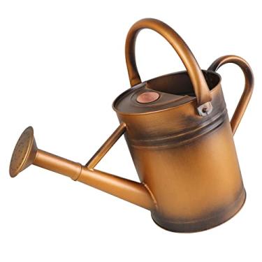 Imagem de Sporgard Regador De Aço Galvanizado 1 Galão Com Bico Removível Para Jardinagem Interna E Externa, Metal, (Bronze), Presente Decoração