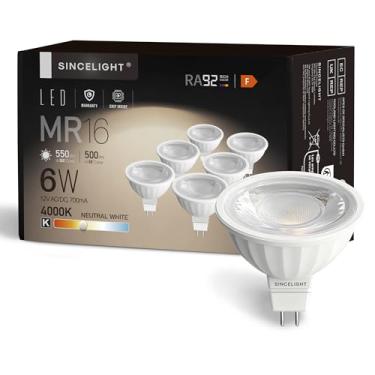 Imagem de MR16 Dicróica com Base GU5.3, Lâmpada LED, 6W, 12 Volts, 500lm, IRC≈92, 4000K Branco Neutro, pacote de 6