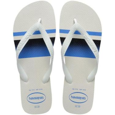 Imagem de Chinelo Havaianas Masculino TOP Basic Tamanho 43/44 BRANCO/AZUL