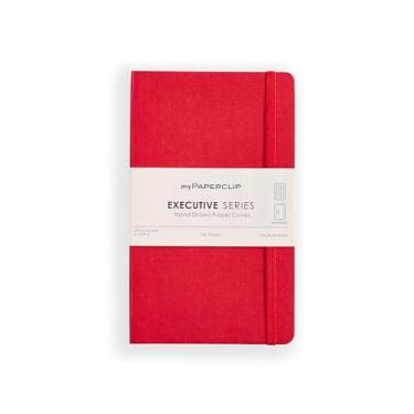 Imagem de myPAPERCLIP Executive Series Caderno quadriculado médio/quadriculado | 192 páginas, 80 g/m2, capa macia, tamanho médio (12,7 x 21 cm) | Base plana | Marcador, fecho elástico e bolso traseiro |