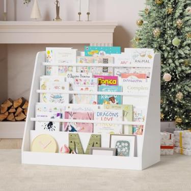 Imagem de Lkeiyay Estante infantil Montessori de 4 andares, exibição de livros infantis para salas de aula, salas de jogos e berçário (branco)