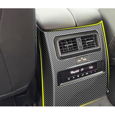 Imagem de GZBFTDH Capa de painel de ventilação traseira para ar condicionado tampa de acabamento de saída de ar condicionado compatível com Mazda cx90 2024-2025 acessórios interiores (fibra de carbono)