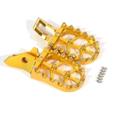 Imagem de Pedais de motocicleta 7075 pedais de alumínio para Surron Ultra Bee, apoios de pé para acessórios de bicicleta elétrica Sur Ron, dourado