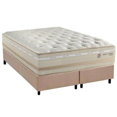 Imagem de Conjunto Box Queen: Colchão Molas Herval Maxspring C1626 + Base Crc Suede Clean (158x198)