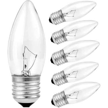 Imagem de MMBGJKG Lustre Incandescente Com Ponta De Torpedo 60 W - Candelabro Médio Equivalente E26, Lâmpadas Incandescentes Transparentes Reguláveis E Base, Vela Transparente Para Lustres (6)