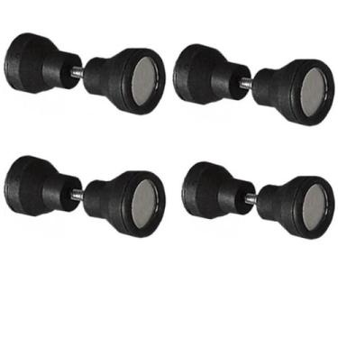 Imagem de Puxador duplo box preto banheiro acrilic abrigo pia kit 4 pc - Mob Com