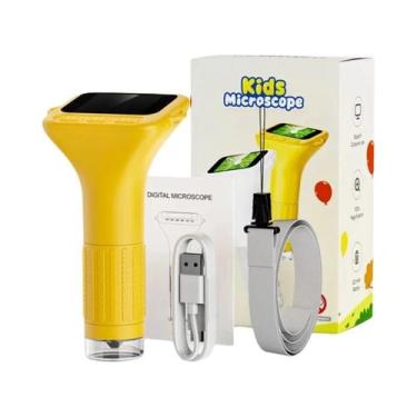 Imagem de Microscópio Digital Infantil 1000x Com Tela IPS De 2 Polegadas, Câmera