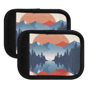 Imagem de Qilmy Beautiful Sunset Mountains Bagagem Handle Wrap Pacote 2 Identificadores de Bagagem Tag Comfort Handle Grips Capa para Carrinho de Viagem Bolsa Mala Avião Acessórios de Viagem 125