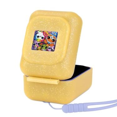 Imagem de Capa protetora de silicone para animal de estimação virtual Bitzee, com cordão de transporte, versão original compatível (ouro)