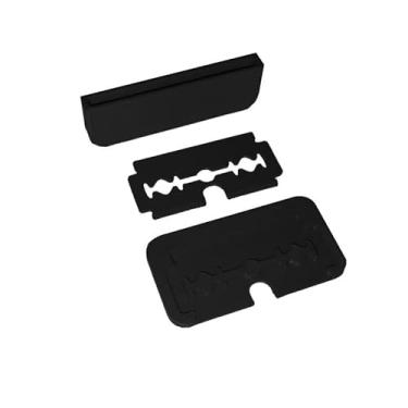 Imagem de 1 caixa de armazenamento de suporte para lâmina de barbear, ferramenta de precisão para tarefas de corte fino (preto)