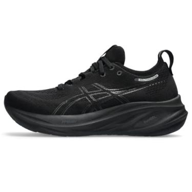 Imagem de ASICS Tênis de corrida feminino Gel-Nimbus 26, Preto/preto, 10