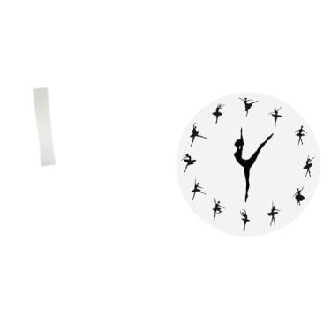 Imagem de Whtkoph Abajur de Chão de Papel para Sala de Estar com Relógio de Parede de Bailarina, Relógio Silencioso, Charmoso Relógio de Dança, Decoração